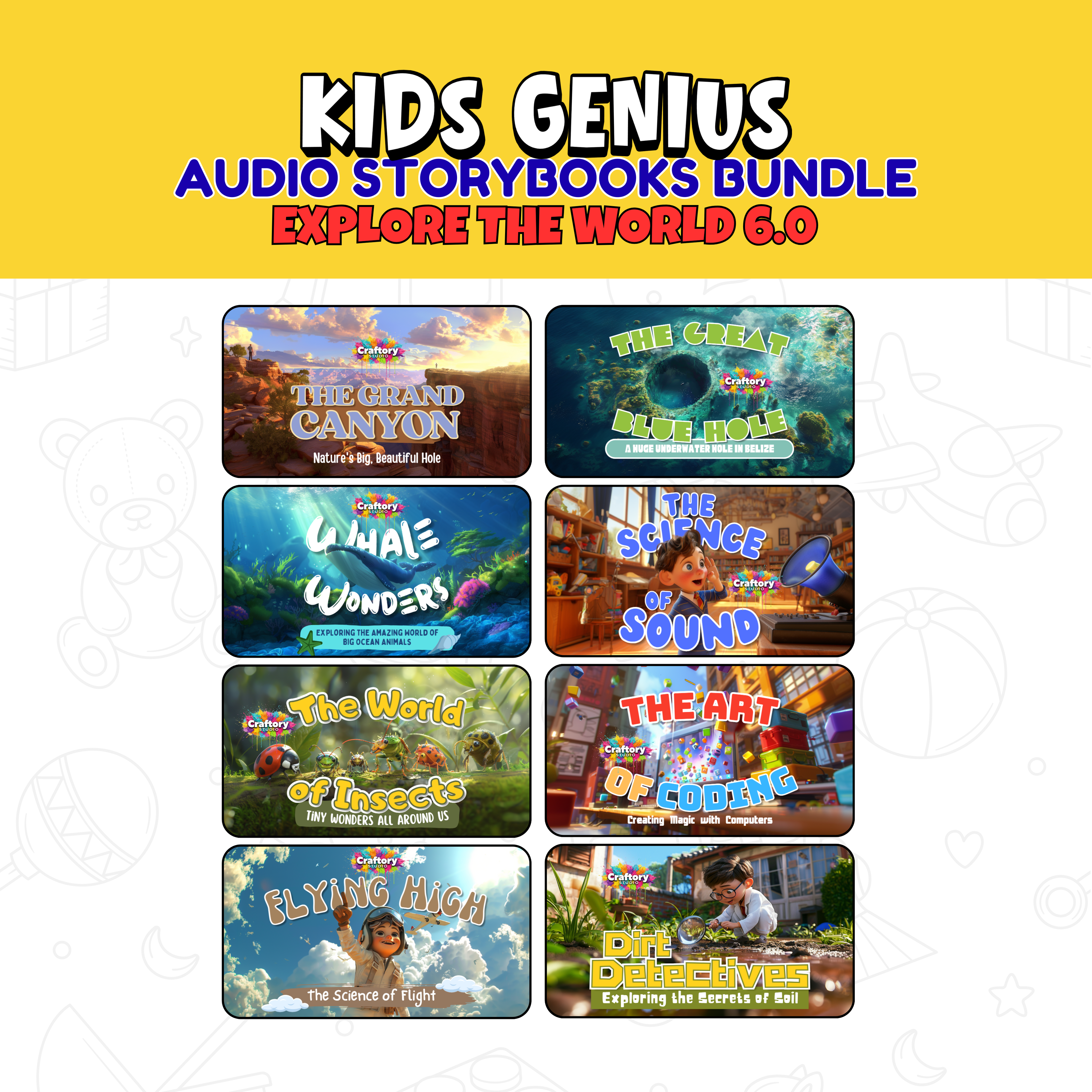 Kids Genius Audio Storybook Master Bundle – Exploring the World 1.0–6.0